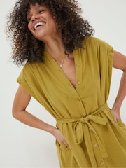 FatFace Green Finley Shirt Dress - Image 4 of 6