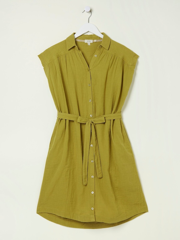 FatFace Green Finley Shirt Dress - Image 6 of 6