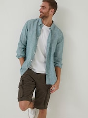 FatFace Green Plain Linen Shirt - Image 3 of 6