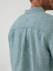FatFace Green Plain Linen Shirt - Image 5 of 6