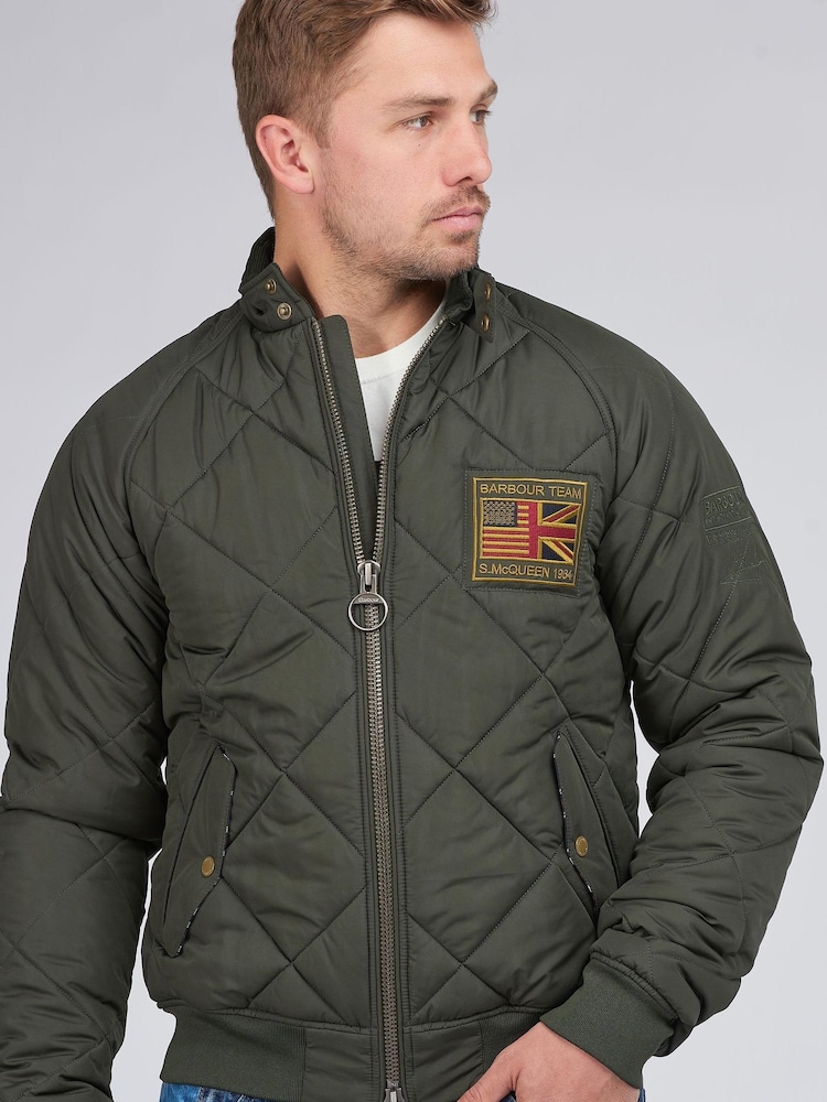 Barbour® International Green Quilted Merchant Jacket - Image 1 of 9