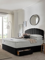 Silentnight Black Miracoil Pillow Top Mattress and 2 Drawer Divan Base Bed Set - Image 1 of 6