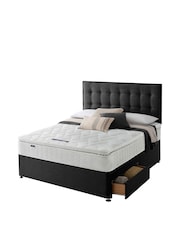 Silentnight Black Miracoil Pillow Top Mattress and 2 Drawer Divan Base Bed Set - Image 2 of 6