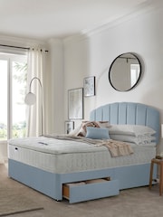 Silentnight Blue Miracoil Pillow Top Mattress and 2 Drawer Divan Base Bed Set - Image 1 of 6