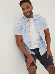 FatFace Blue Vintage Tile Print Shirt - Image 1 of 5