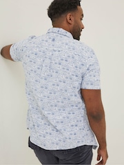 FatFace Blue Vintage Tile Print Shirt - Image 2 of 5