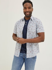 FatFace Blue Seafood Print Shirt - Image 1 of 5