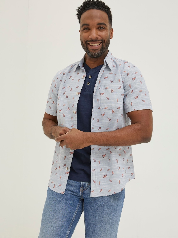 FatFace Blue Seafood Print Shirt - Image 1 of 5