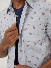 FatFace Blue Seafood Print Shirt - Image 3 of 5