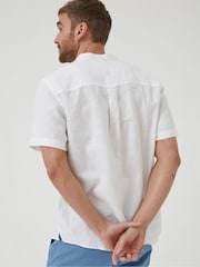 FatFace White Pop Over Linen Shirt - Image 2 of 4