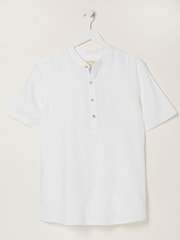 FatFace White Pop Over Linen Shirt - Image 4 of 4