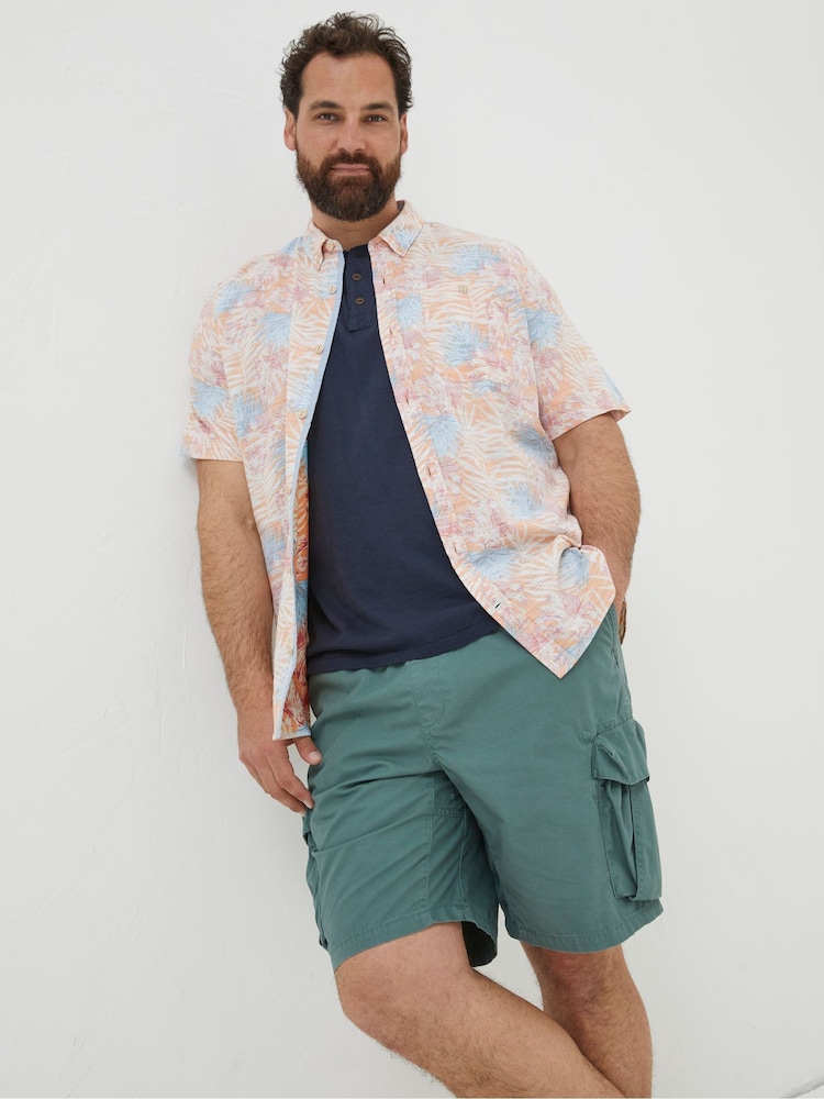 FatFace Orange Fently Palm Print Shirt - Image 1 of 5