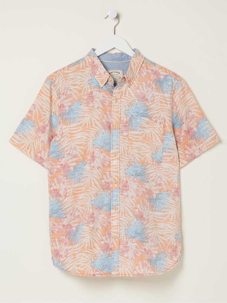 FatFace Orange Fently Palm Print Shirt - Image 5 of 5