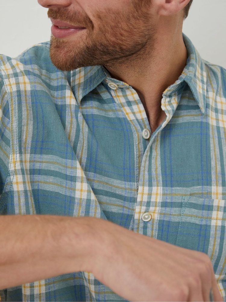 FatFace Blue Braddock Check Shirt - Image 2 of 5