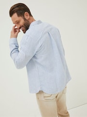 FatFace Blue Stripe Linen Shirt - Image 2 of 5
