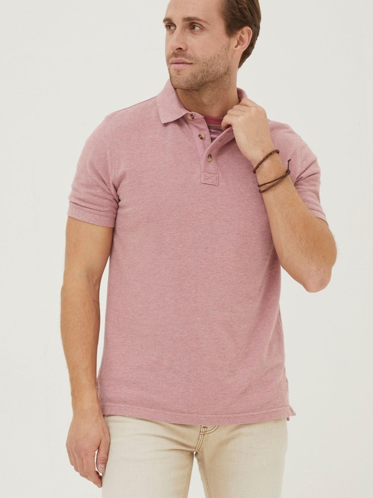 FatFace Pink Organic Pique Polo - Image 1 of 5