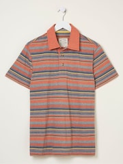 FatFace Orange Penzance Stripe Polo Shirt - Image 6 of 6
