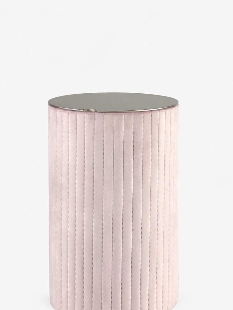 Blush Pink Stella Velvet Laundry Hamper - Image 10 of 10