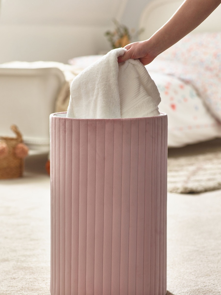Stella Velvet Laundry Hamper - Image 4 of 10