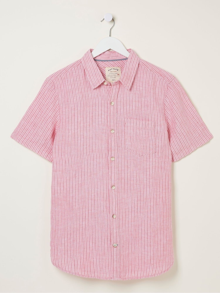 FatFace Pink Stripe Linen Shirt - Image 5 of 5