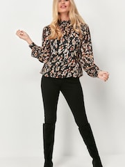 M&Co Petite Black Foil Markings Blouse - Image 2 of 3