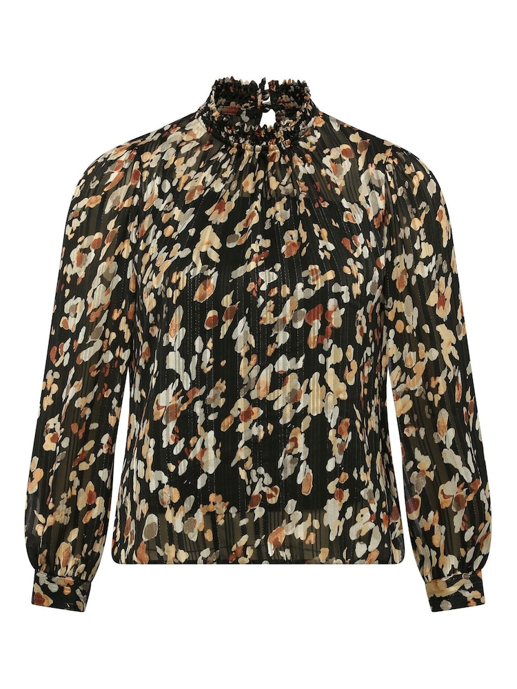 M&Co Petite Black Foil Markings Blouse - Image 3 of 3