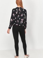 M&Co Leggings mit PU-Besatz, Schwarz - Bild 2 von 5