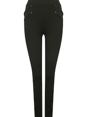 M&Co Leggings mit PU-Besatz, Schwarz - Bild 3 von 5