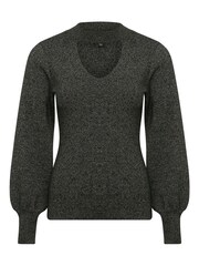 M&Co Black Metallic Fibre Cut Out Jumper - Image 2 of 4