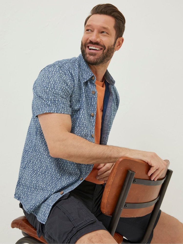 FatFace Blue Shell Print Shirt - Image 1 of 6