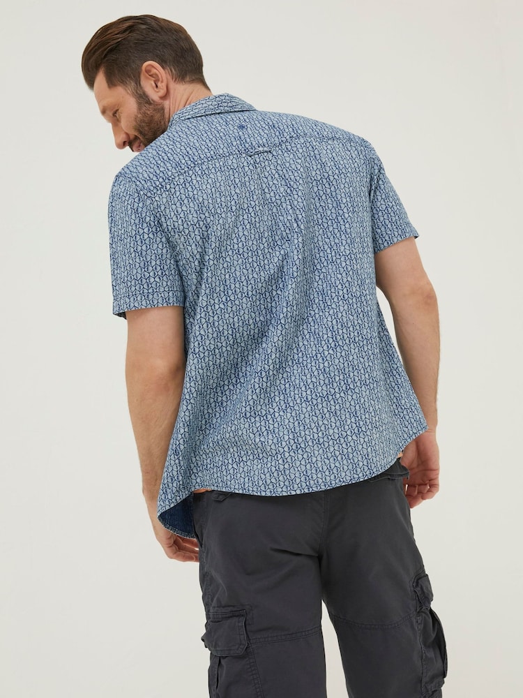 FatFace Blue Shell Print Shirt - Image 2 of 6