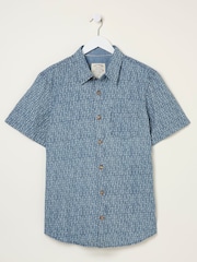 FatFace Blue Shell Print Shirt - Image 6 of 6