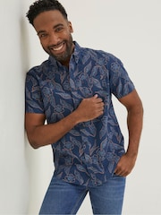 FatFace Blue Hibiscus Print Shirt - Image 1 of 6