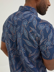 FatFace Blue Hibiscus Print Shirt - Image 4 of 6