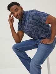 FatFace Blue Hibiscus Print Shirt - Image 5 of 6