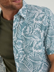 FatFace Green Bugle Palm Print Shirt - Image 4 of 5