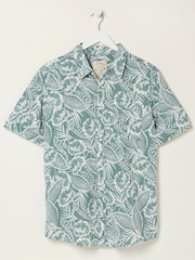 FatFace Green Bugle Palm Print Shirt - Image 5 of 5