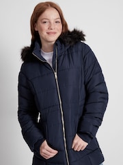Kylie Teen Blue Faux Fur Hood Puffer Jacket - Image 3 of 6