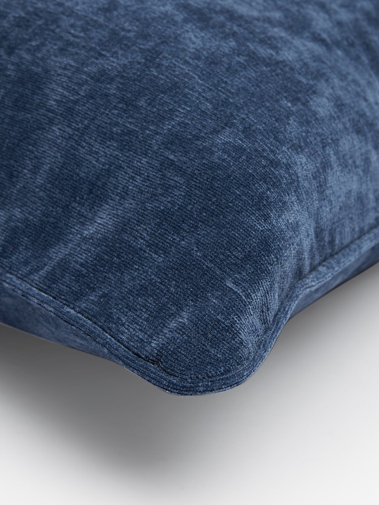 Navy 45 x 45cm Soft Velour Cushion - Image 3 of 3