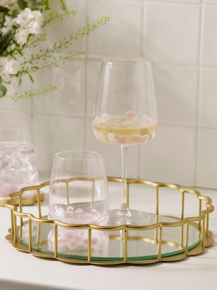 Scalloped Metal Edge Mirror Tray - Image 3 of 5