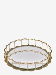 Gold Scalloped Metal Edge Mirror Tray - Image 5 of 5