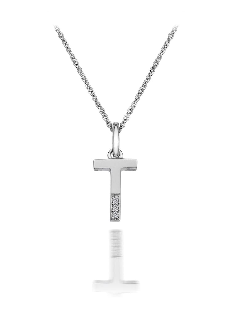 Hot Diamonds Silver Micro Initial Pendant Necklace - Image 1 of 2