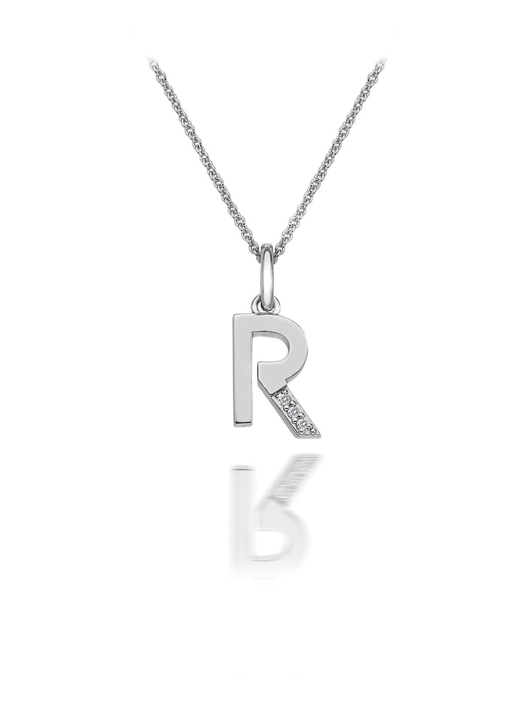 Hot Diamonds Silver Micro Initial Pendant Necklace - Image 1 of 2