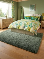 Dark Green Premium Cosy Shaggy Rug - Image 1 of 6