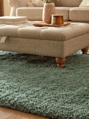 Dark Green Premium Cosy Shaggy Rug - Image 2 of 6
