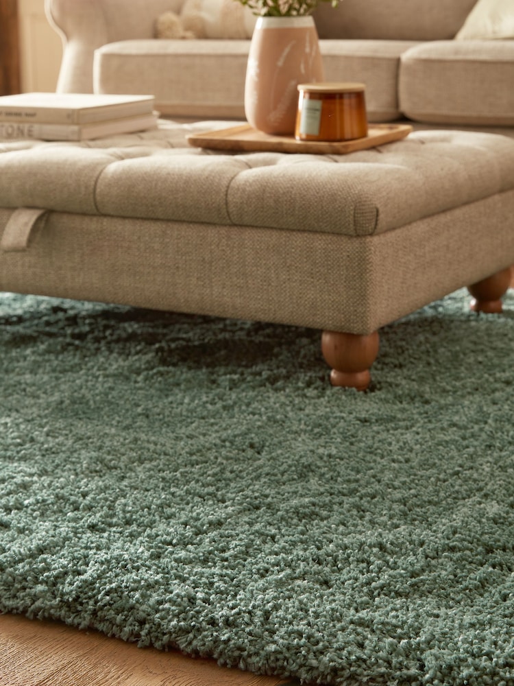 Dark Green Premium Cosy Shaggy Rug - Image 2 of 6