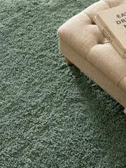 Dark Green Premium Cosy Shaggy Rug - Image 4 of 6