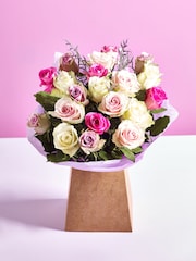 Pastel Rose Fresh Flower Bouquet in Gift Bag - Image 1 of 5