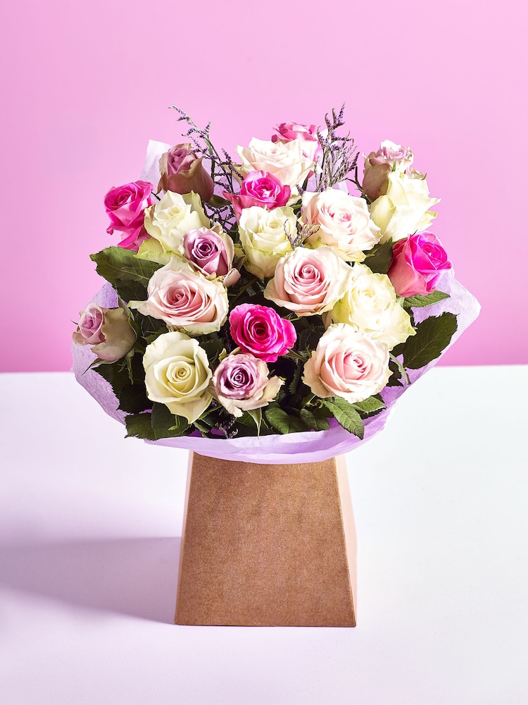 Pastel Rose Fresh Flower Bouquet in Gift Bag - Image 1 of 5