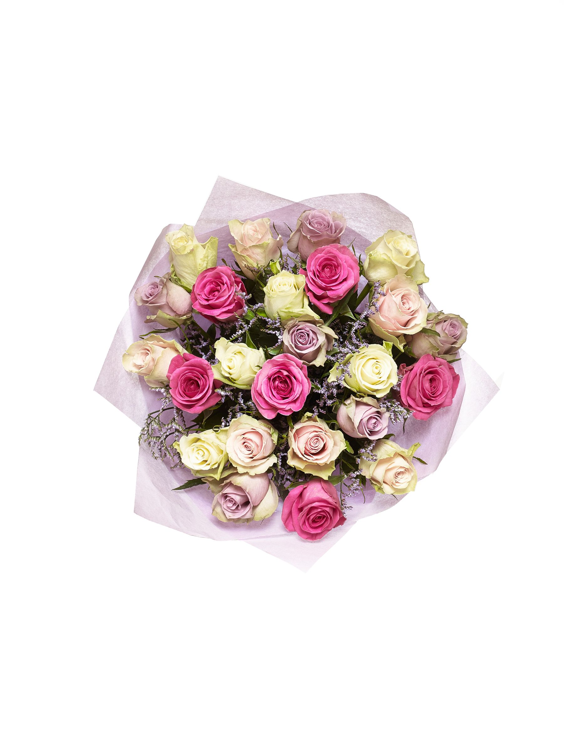 Pastel Rose Fresh Flower Bouquet in Gift Bag